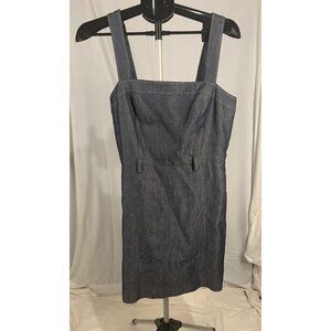 LOFT Women’s Grey Denim Strap Dress Size 8 Casual Sleeveless Summer Chic